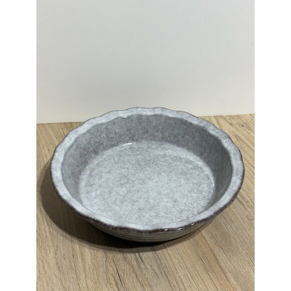 KOOV 10" Ceramic Pie Dish Round Baking Pan Reactive Glaze Variable Grey Kitchen - Picture 4 of 6